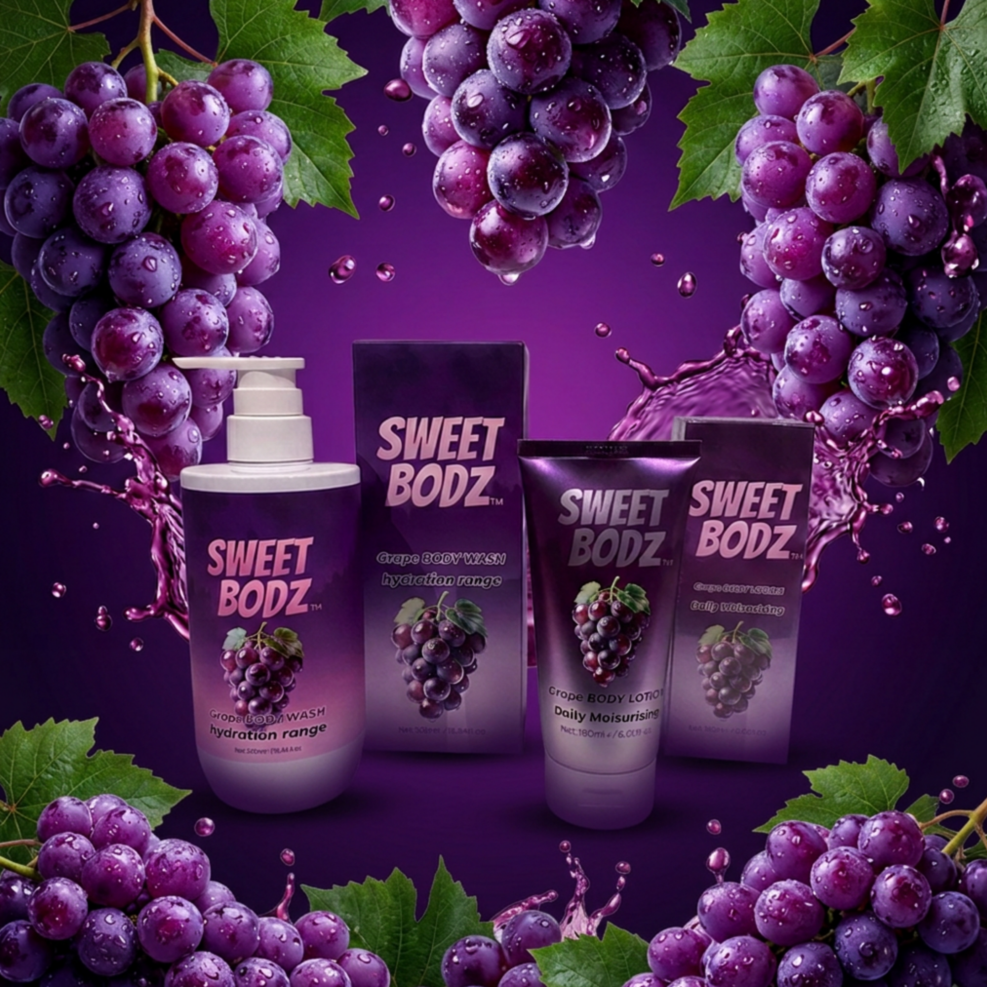 Grape Body Care Bundle FREE Loofah FREE Lollies FREE Delivery