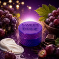 SWEETBODZ Grape Body Lotion Sample Pot 10ml with grape-inspired fragrance imagery and white body lotion cream