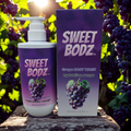 SWEETBODZ Grape Body Wash 500ml featuring body wash, product packaging and fresh grapes in a vineyard-inspired setting